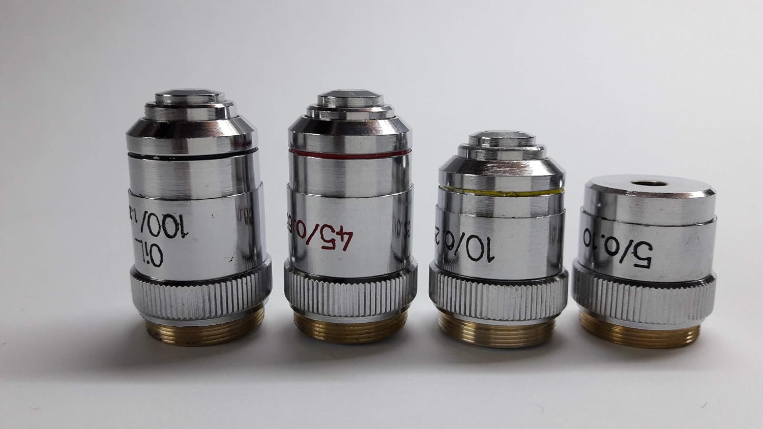 Janosci Objective Lens Set for Microscope Metallic Pack of 4
