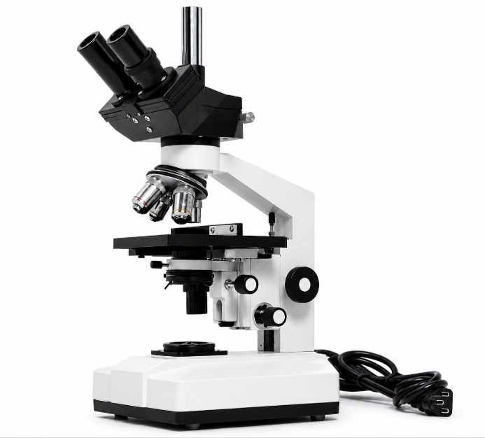 Janosci |Trinocular Clinical Lab Microscope 1500X Magnification| Led Illumination Metal White & Black